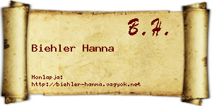 Biehler Hanna névjegykártya